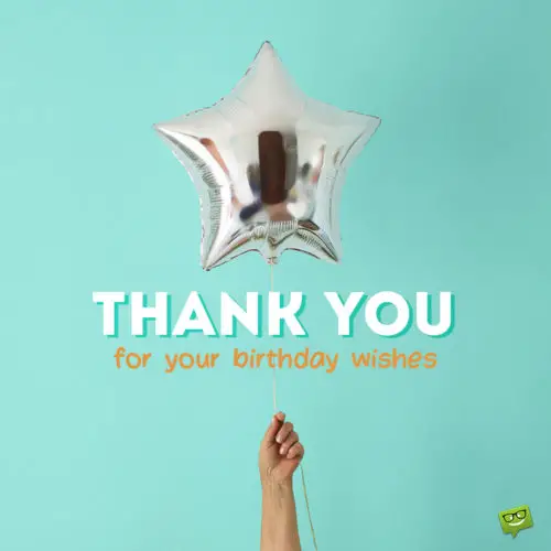 Thank you image to help you say thank you for birthday wishes on social media or a message.